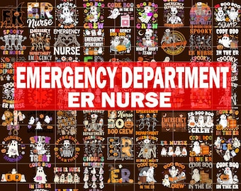 Emergency Department Halloween Bundle Png,Emergency Nurse Halloween Png, ER Nurse Png, Spooky Nurse Png, Nurse Life Gift, Nurse Propofol Png
