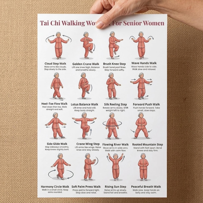 Printable Tai Chi Walking Workout For Women Senior friendly Tai Chi 