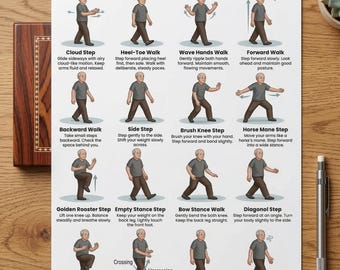 Printable Tai Chi Walking Exercises for Seniors | Safe Walking Routine for Balance, Stability & Coordination | Instant Download PDF