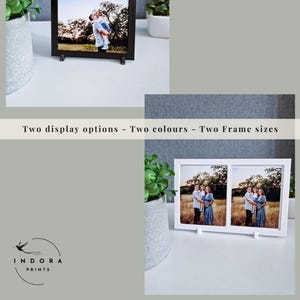 3D Printed Photo Frame for Two Magnetic Photos – Minimalist Display Stand for Fridge or Desk | Personalized Gift Idea
