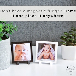 3D Printed Individual Magnetic Photo Frame for Fridge Magnets – Custom Picture Frame, Fits Laminated Photo Magnets, Black or White Color