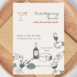 Friendsgiving Invite Friendsgiving Invitation Editable Friendsgiving Dinner Invite Friendsgiving Party Invitation Thanksgiving Dinner Party