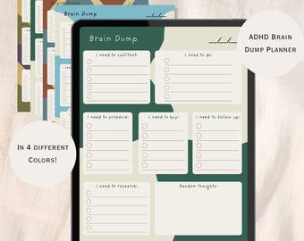 ADHD Planner Printable Brain Dump iPad Planner To Do List Template Printable Planner Task Tracker ADHD Digital Planner Goodnotes Planner