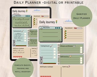 Gamified Daily Digital Planner pdf ADHD Planner pdf Printable Planner  ipad Planner Organization Goodnotes Template Digital Journal