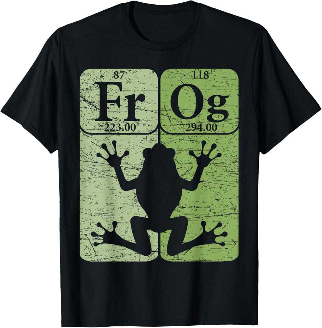 Frog Periodic Table Elements Shirt Retro Herpetologist Frog Lover Tee ...