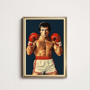 Rocky Balboa Boxing Poster, Vintage Movie Legend Wall Art, Retro Rocky Balboa Icon Print, 80s Boxing, Gym Room Decor, Rocky Decor, Rocky Art