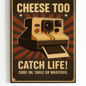 Retro Polaroid Camera Poster – Vintage Instant Photo, Photography Poster, Analog Camera Print, Retro Photo Decor, Polaroid Nostalgic Poster