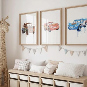 Lightning Cars McQueen Wall Art for Kids – Printable Digital File – Instant Download – Customizable Room Decor
