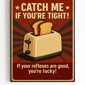 Toaster Poster, Retro Küchentoaster Dekor, Pop Toast Print, Frühstück Toaster Dekor, Vintage Haushaltsgerät Poster, Küchendruck, Wohndekor