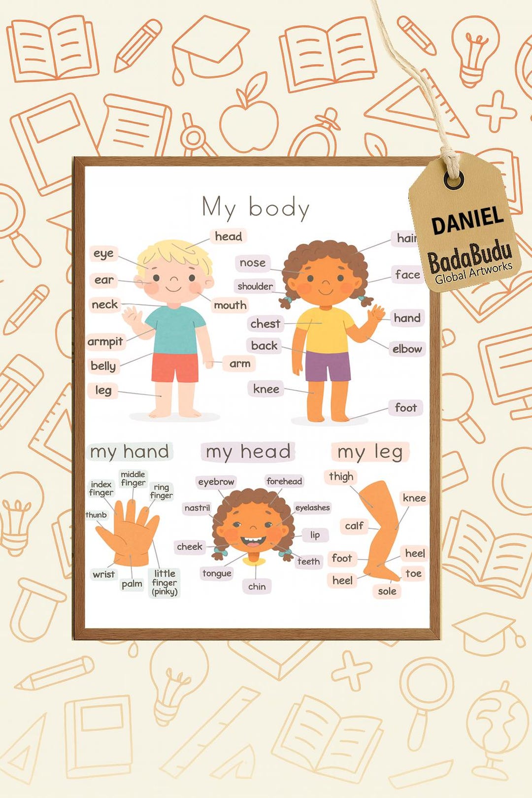 Human Body Poster for Toddlers Body Parts Homeschool Poster for Kids ...