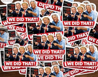 64 PCS We Did That Sticker Sheet,I Did That Anti-Trump Sticker,Trump gas pump stickers - Political Humor, Vinyl Decals