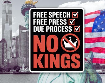 No king sticker, no king sticker, Political Democracy