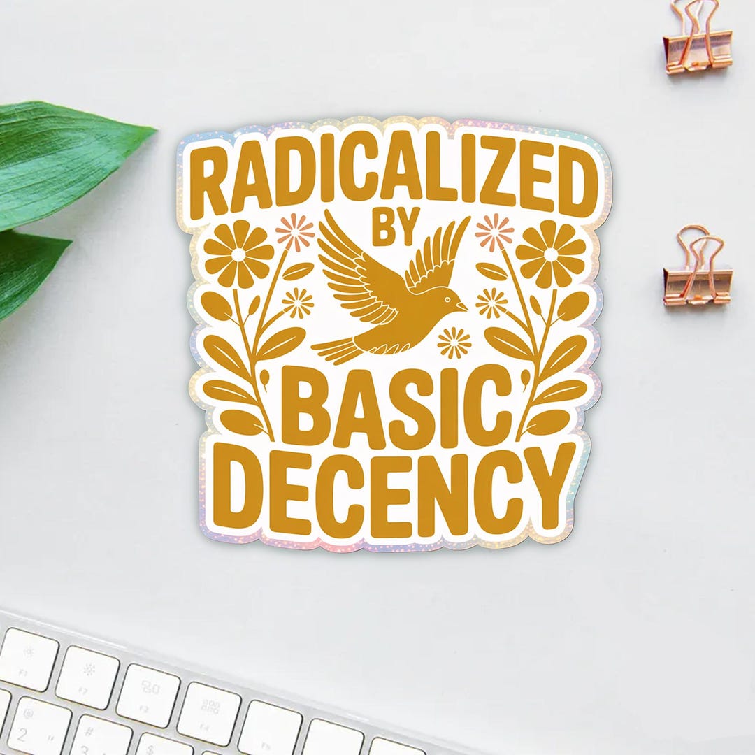 Democratic Rights Sticker Radicalized by Basic Decency Sticker/car Magnet, Protest Liberal ...