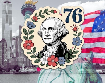 George Washington 1776 Sticker: Funny Patriotic Vinyl Decal