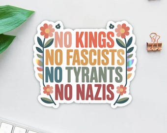 We The People No Kings In America Sticker, Protest Democracy Tee, Anti-MAGA T Sticker, Patriotic Political Sticker, American Democracy