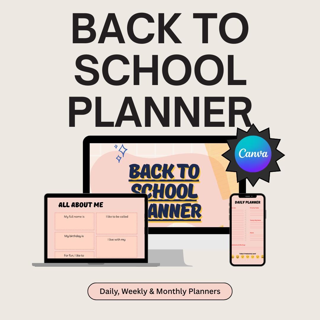 Back to School Planner Printable for Kids: Student Organizer (PDF ...