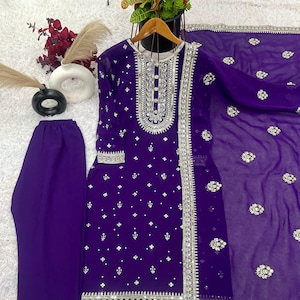 Palazzo Salwar Suit Readymade Indian Salwar Kameez For Women Georgette Pakistani Designer Wedding Traditional Party Wear Ethnic Dress