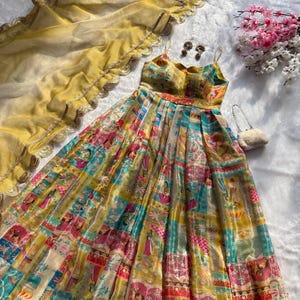 Elegant Organza Silk Embroidered Gown Set | Indian Pakistani Wedding Outfit | Readymade Anarkali Dress with Dupatta | Diwali, Eid Party Wear