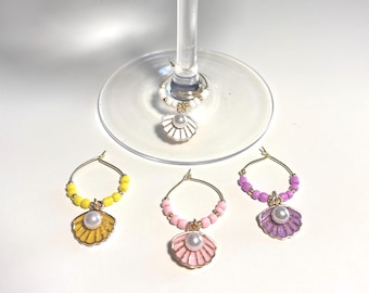 Shellabrate - Seashell Pearl Wine Charms