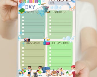 Kids Daily ToDo List | Chore Chart  Cleaning Checklist | PDF Download