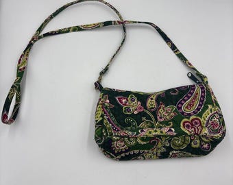 Vera Bradley gepensioneerde Chelsea paisley groene schoudertas portemonnee Garden Goddess
