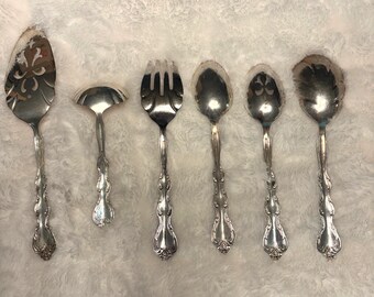 International Silverplate Interlude Servier Set 5 Servier Utensilien Löffel Gabel