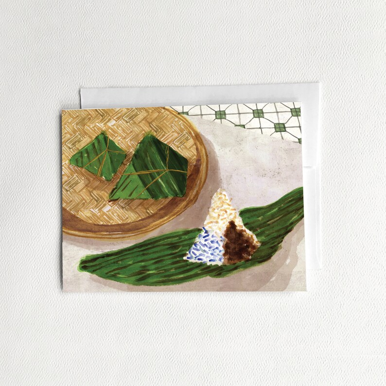 Curry Puff Gula Melaka Pineapple Tarts Nyonya Zhang Set of 4 Watercolor Cards Singapore and Malaysia Food Folded Cards Set B