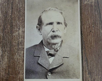 Antique Victorian CDV Photo Bearded Man Moustache Thomas' Branch Shamokin PA 180