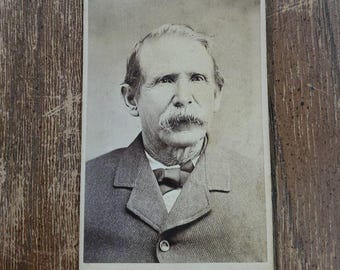 Antique Victorian CDV Photo Bearded Man Moustache Thomas' Branch Shamokin PA 180