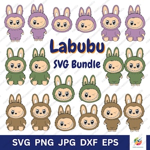 Labubu Design Svg, Png, Eps bundle, Labubu Png clipart, Labubu Sublimation Design, Cute Labubu Character, Digital Download