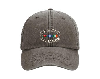 Celtic Alliance Embroidered Cap | Wales, Scotland & Ireland Vintage Baseball Cap | Washed Cotton Dad Hat