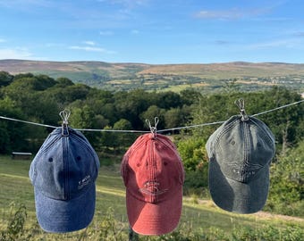 Gorra de béisbol galesa bordada / Algodón lavado vintage, Bannau, Y Môr, Gwawr