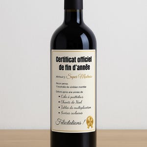 Etiqueta de certificado de maestro: regalo imprimible con humor para botella en formato PDF, etiqueta imprimible para "supermaestro", "gracias al maestro"