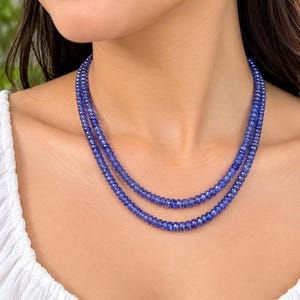 Natural Tanzanite Faceted Rondelle Beads Strand