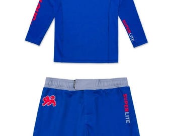 Set di rash guard BJJ e pantaloncini MMA Shoyoroll: attrezzatura da grappling SuperLite NoGi