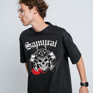 Samurai Skull Unisex Softstyle T-Shirt, Graphic Tee, Streetwear, Gift for Him, Anime Merch, Casual Wear, Edgy