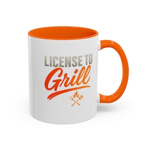 Caneca com licença para grelhar, presente engraçado para churrasco, presente do mestre da churrasqueira, presente de dia dos pais para pai, marido e irmão, 11 e 15 oz