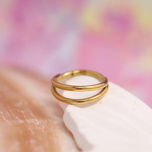 Septum Clicker Ring Jewelry Nose Ring 16G 18G Double Hoop Conch Rook Daith Tragus Piercing Surgical Steel Cartilage Earring Lobe Nose