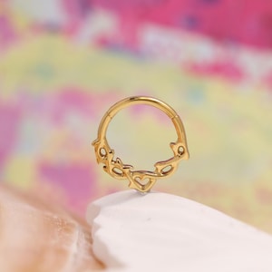 Septum Rings Jewelry Leaves Shapes Nose Ring 16G 18G Hoop Conch Rook Daith Tragus Piercing Surgical Steel Cartilage Earring Lobe Nose