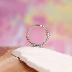 Septum Rings Bamboo Shapes Jewelry Nose Ring 16G Hoop Conch Rook Daith Tragus Piercing Surgical Steel Cartilage Earring Lobe Nose Minimalist