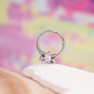 Hinged Segment Jewelry Nose Ring 16G Conch Rook Daith Helix Tragus Piercing Jewelry Surgical Steel Cartilage Earring Hoop With clear CZ