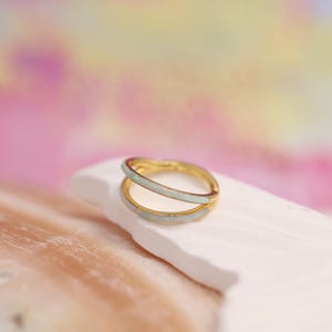 Opal Ring Jewelry Nose Ring 16G Double Hoop Conch Rook Daith Helix Tragus Piercing Surgical Steel Cartilage Earring Lobe Nose Eyebrow Ring