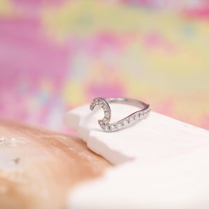 Nose Ring Wave With CZ Shiny 16G Helix Hoop Conch Rook Daith Tragus Piercing Surgical Steel Cartilage Earring Lobe Nose Conch Ring