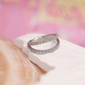 Clicker Ring Jewelry Nose Ring 16G 18G Double Hoop Double CZ Conch Rook Daith Tragus Piercing Surgical Steel Cartilage Earring Lobe Earring