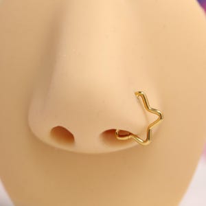 Five Pointed Star Shape Nose Ring 16G Septum Conch Rook Daith Tragus Piercing Surgical Steel Cartilage Earring Lobe Nose Helix Piercing Ring