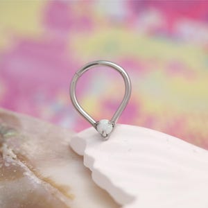 Teardrop Septum Jewelry Nose Ring 16G Conch Rook Daith Helix Tragus Piercing Jewelry Surgical Steel Cartilage Earring Conch Hoop Earring