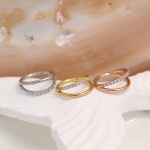 Clicker Ring Jewelry Nose Ring 16G 18G Double Hoop With Shiny CZ Conch Rook Daith Tragus Piercing Surgical Steel Cartilage Earring Lobe Nose