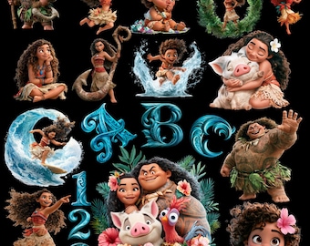 Moana PNG, 180+ Moana Clipart Bundle, Moana Fonts, Moana 2 PNG Instant Digital Download, Moana shirt png, princess Moana birthday