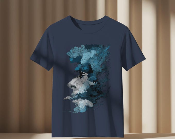 Dreamlike Abstract Unisex Tee, Dark Symbolic Cotton T-Shirt, Artistic Minimalist Shirt, Expressive Linework Top, Unique Graphic Tee