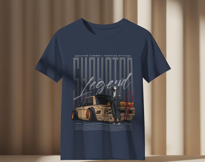 Shakotan Legend Unisex Tee, JDM Car Enthusiast Shirt, Japanese Streetwear Top, Modified Car Gift, Low Ride Height Tee, Drift Racing Shirt